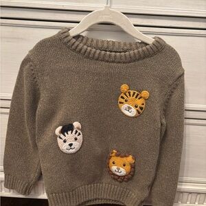 NEXT Kids Taupe Sweater with Animal Patches